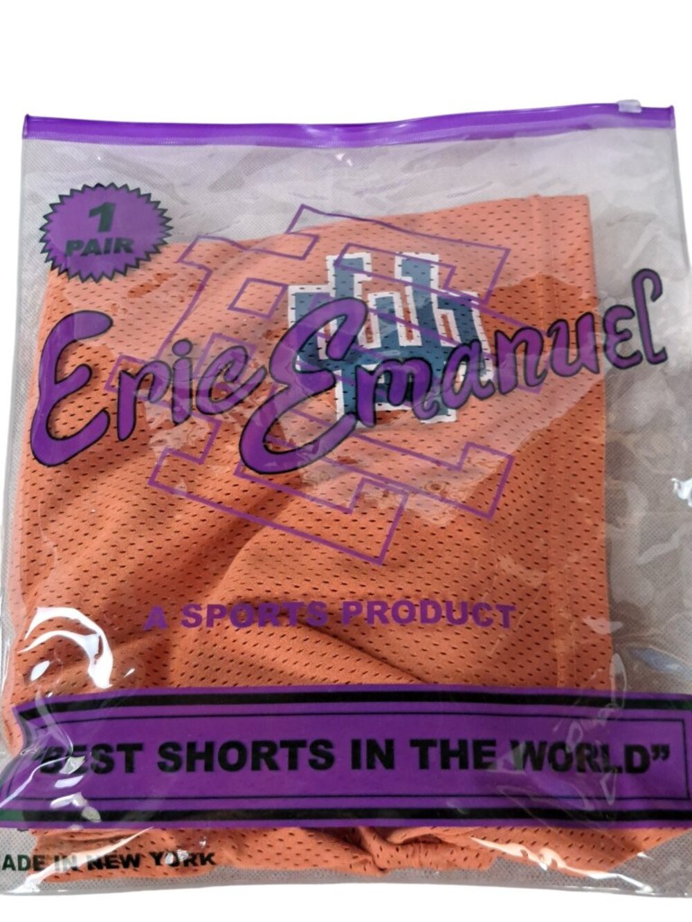 Eric Emanuel Men’s Mesh Solid Basketball Shorts Burndt Orange/Teal EE Logo New